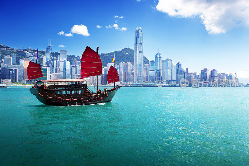 香港海港的经典帆船