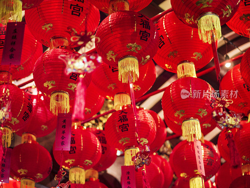 新加坡天合景庙的红纸灯笼