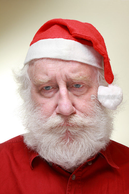 忧郁的大胡子男人，圣诞老人