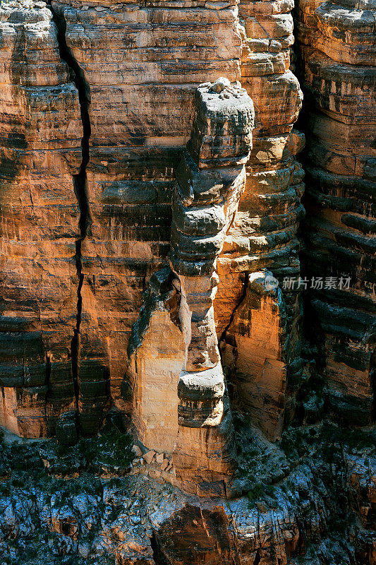美国亚利桑那州大峡谷的岩石结构