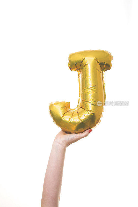 黄金气球充气字母J