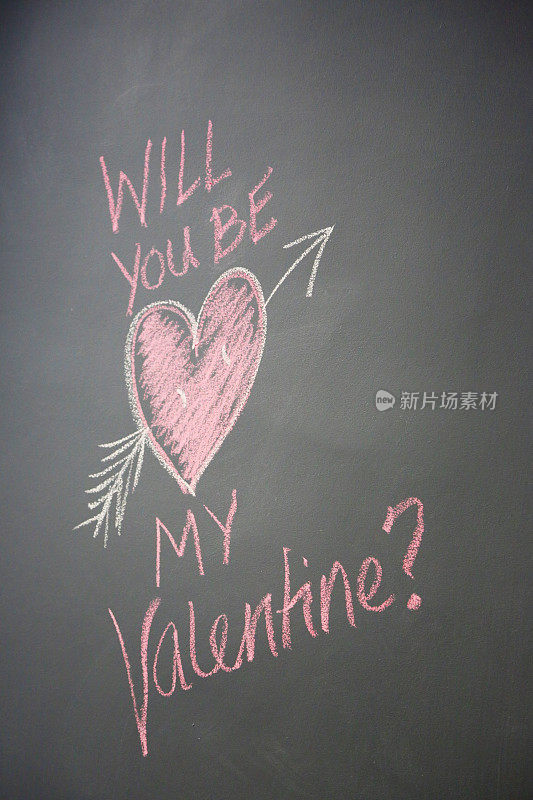做我的情人，画在黑板上