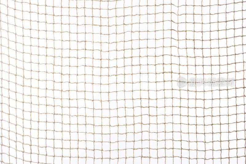 白色背景下的米色网孤立的镜头