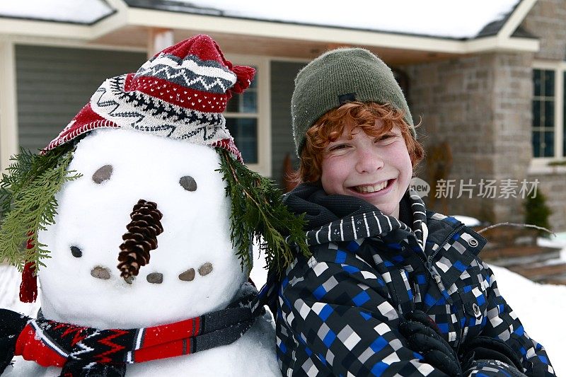 男孩和雪人