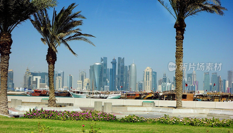 卡塔尔的多哈天际线