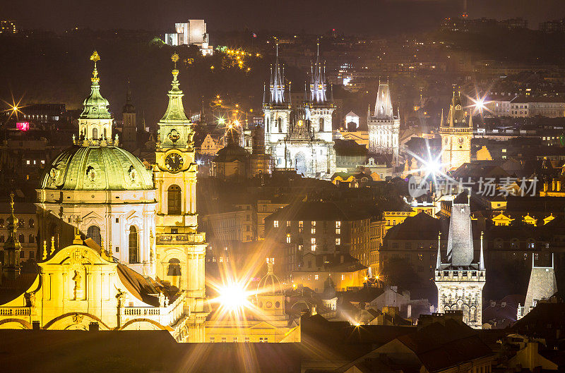 捷克共和国布拉格的夜景