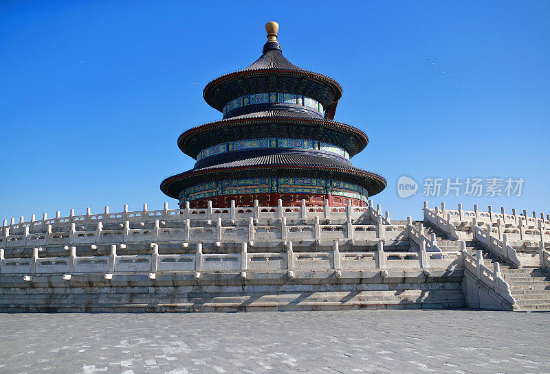 中国北京的天坛,古代祭祀庙景色