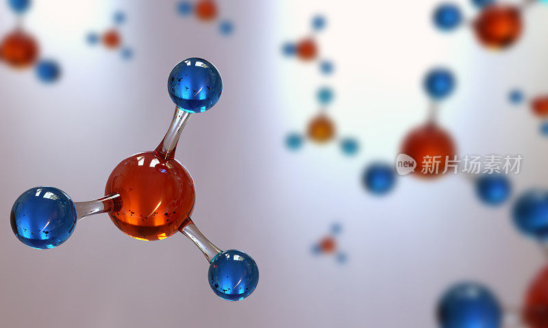 具有分子模型的科学背景