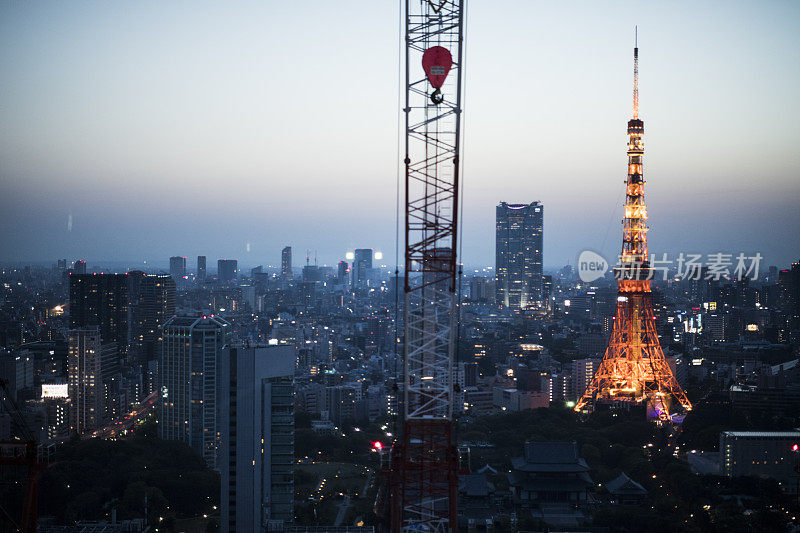 东京的夜景。