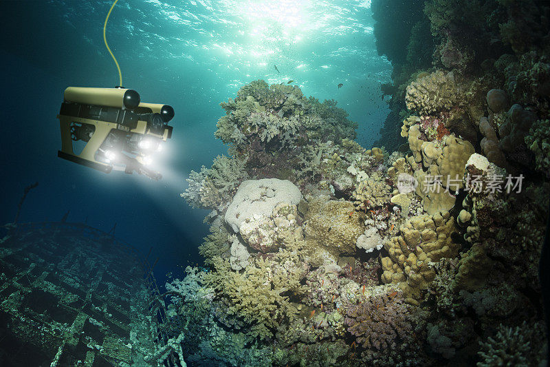 机器人检查深海中的沉船