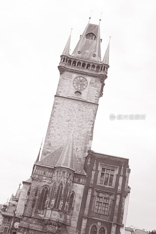 旧城广场市政厅钟楼;布拉格