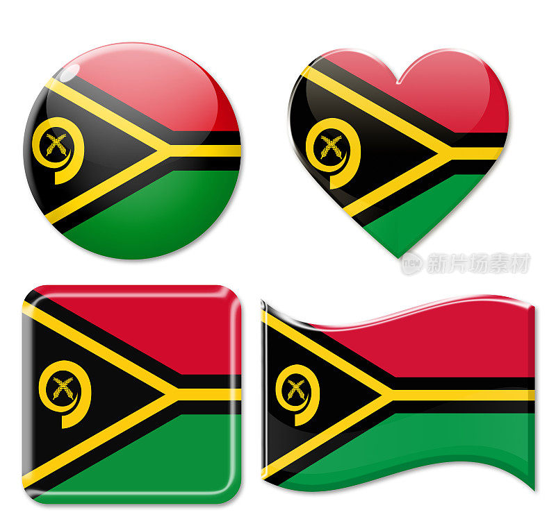 瓦努阿图旗帜和图标设置