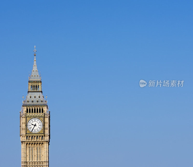 英国伦敦的大本钟和蓝天