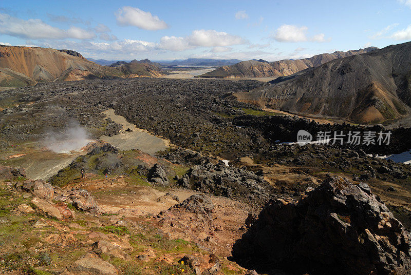 冰岛Landmannalaugar的熔岩场