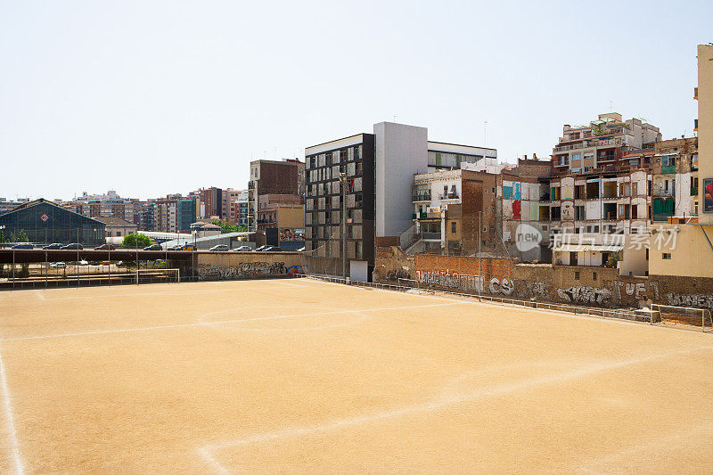 西班牙巴塞罗那的沙滩足球场