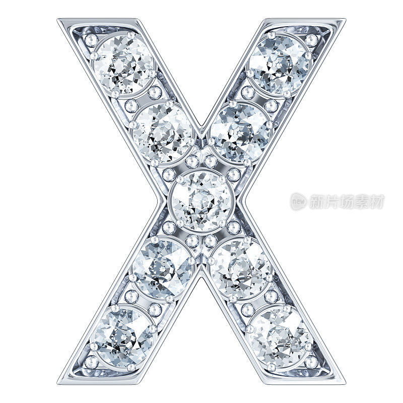 字母X配钻石