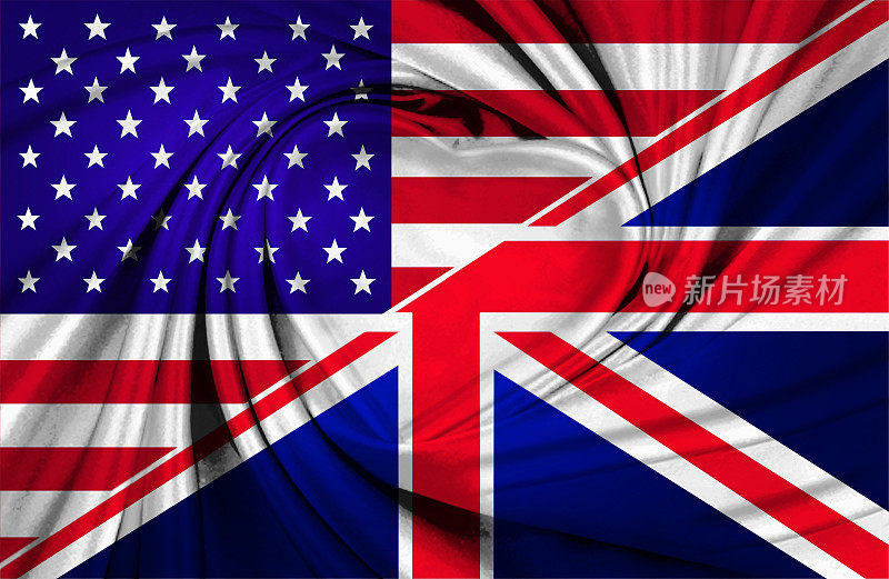 美国和英国国旗