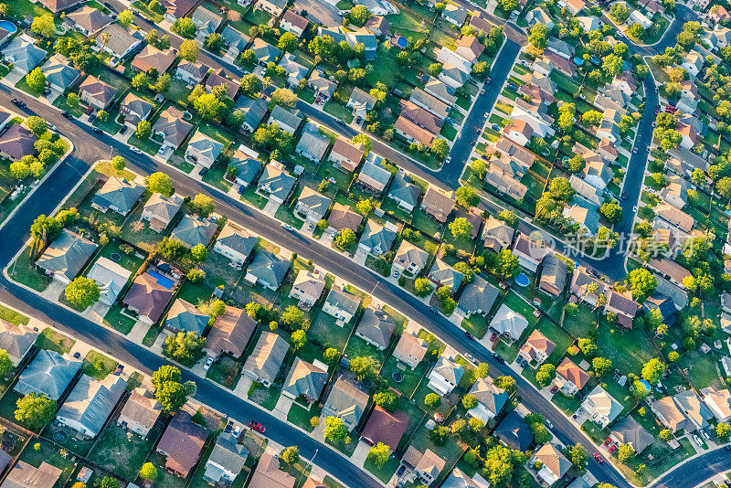 圣安东尼奥德克萨斯州郊区住宅开发社区-鸟瞰图