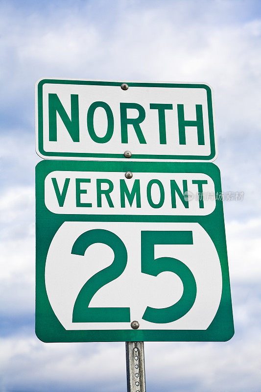 佛蒙特州公路25号公路北标志