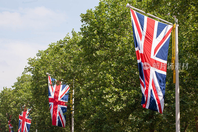 英国国旗在微风中飘扬