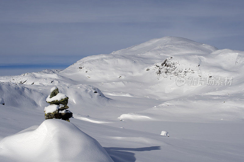 挪威Jotunheimen国家公园山上的冬天