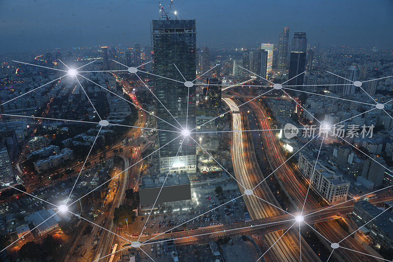 计算机网络连接现代城市未来技术