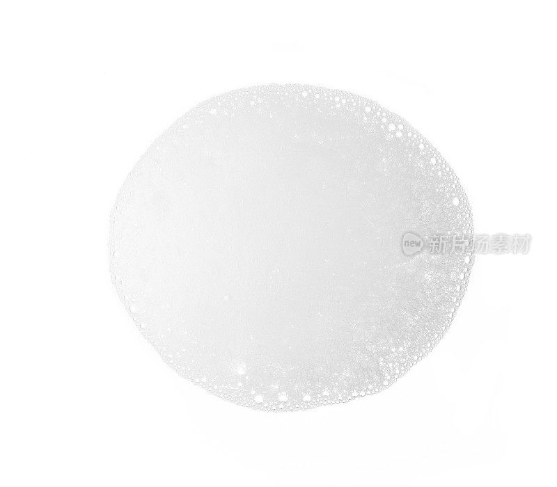 泡沫泡沫孤立在白色背景上顶视图