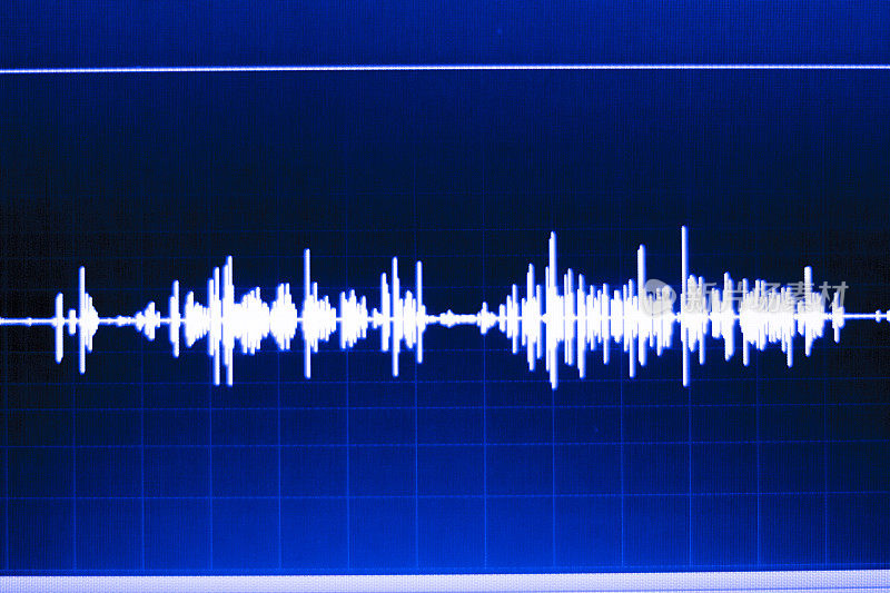 音频工作室的声音录制声波