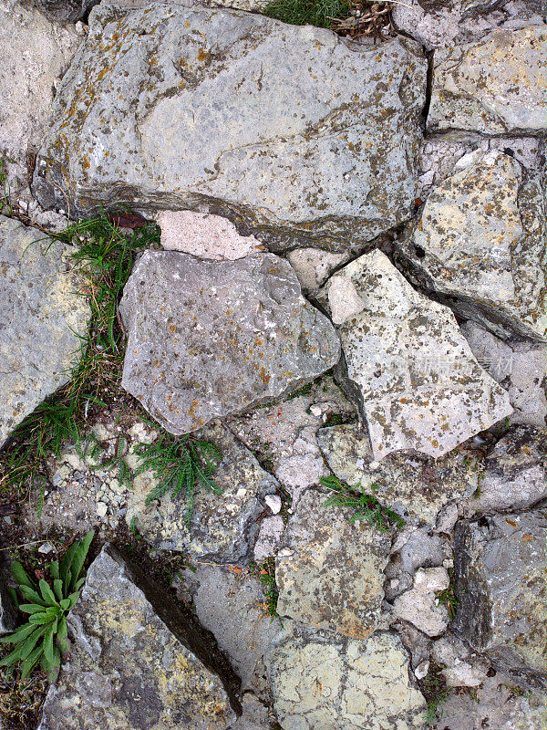 花岗岩碎石纹理。