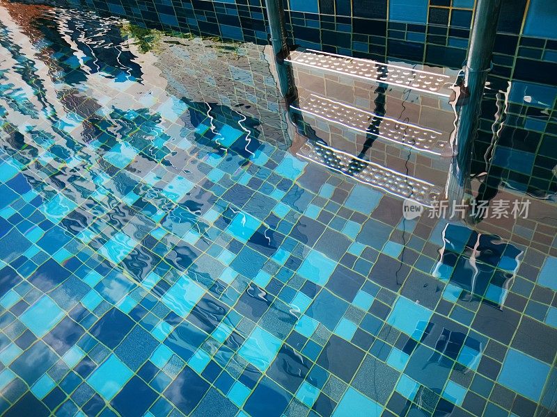 游泳池瓷砖背景-