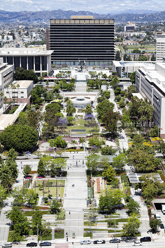 加州洛杉矶市民中心的大公园