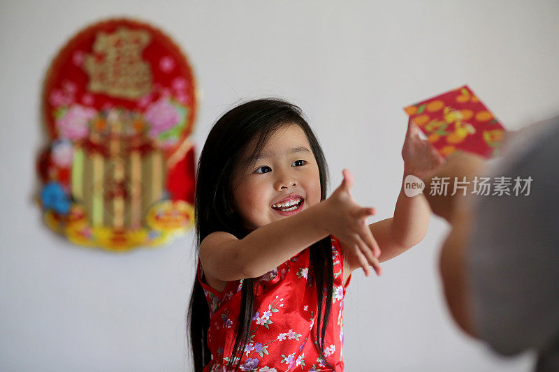 中国新年-幼稚园女孩的愿望