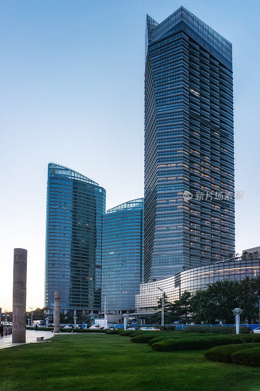 青岛金融中心的摩天大楼