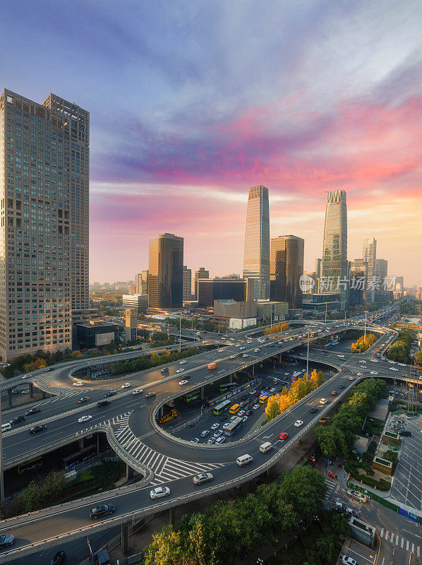 北京中央商务区高楼大厦天际线，北京中国城市景观