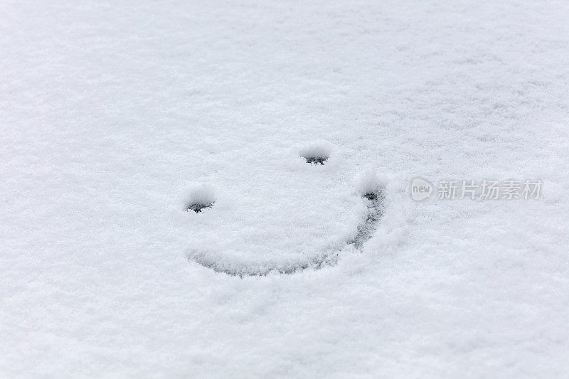 Smiley在雪地里画画