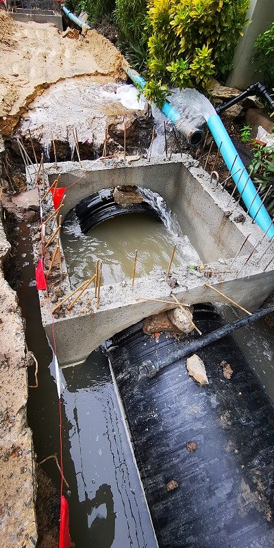 地下下水道和水管破裂