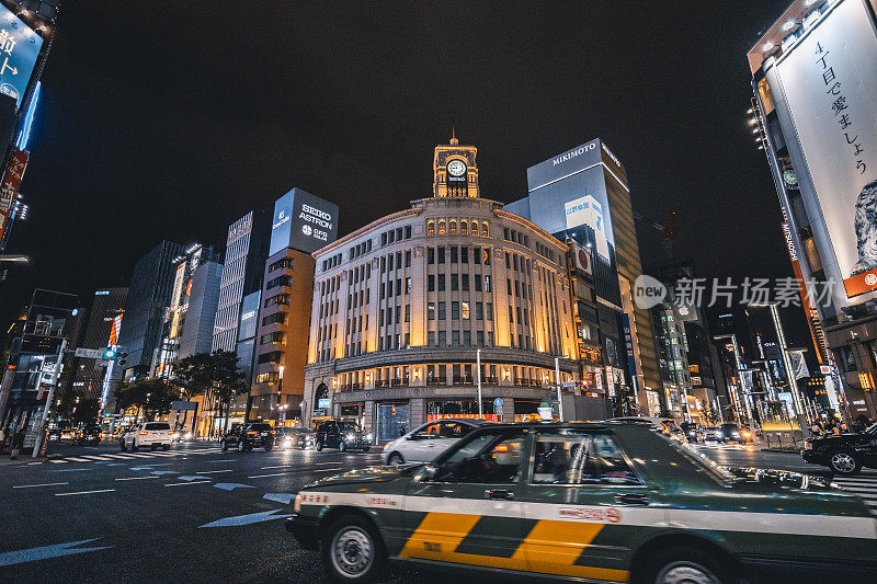 东京银座的夜景