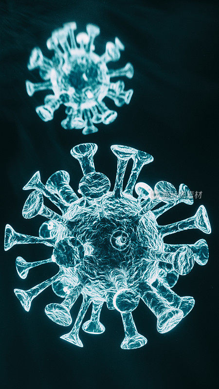 病毒Omicron的3d图像