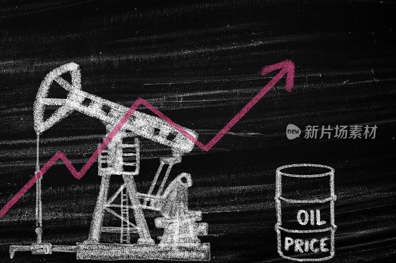 桶装石油，油价上涨的概念。
