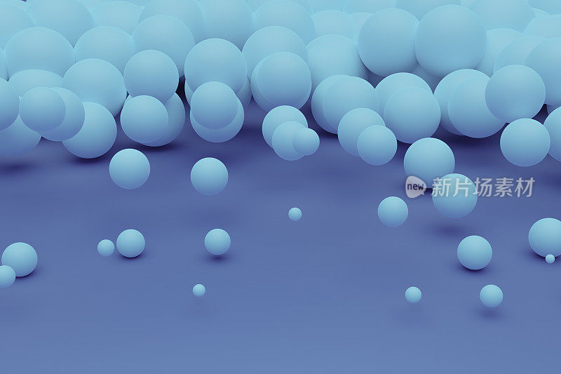 多个蓝色球体抽象背景