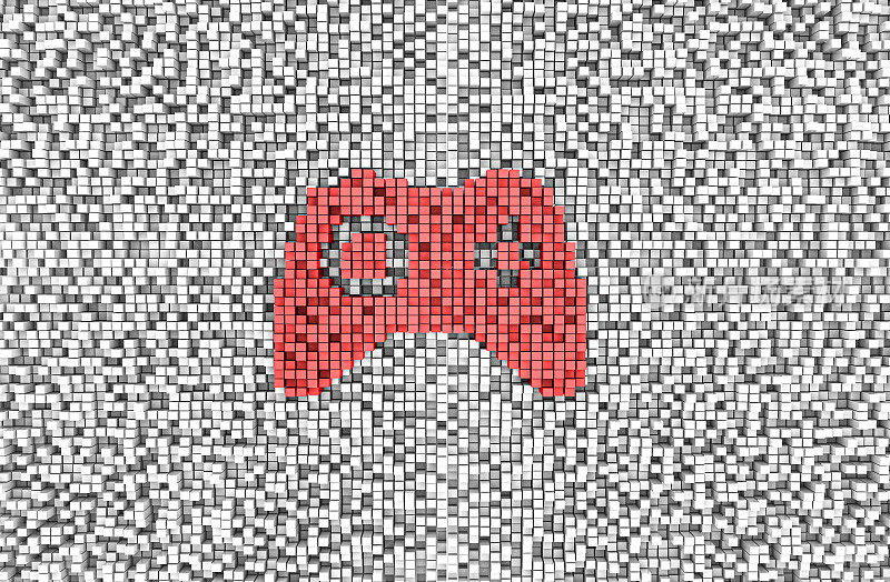 视频游戏控制器符号上的立方体形状