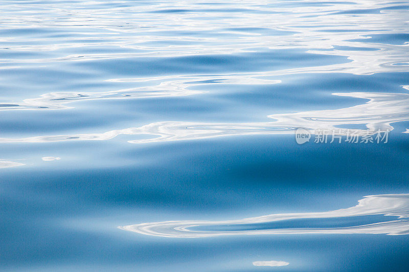 平静的蓝色海面与微妙的涟漪-水的背景。