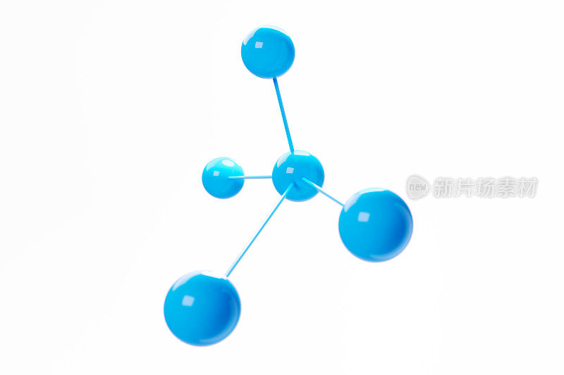 白色背景上的蓝色连接分子