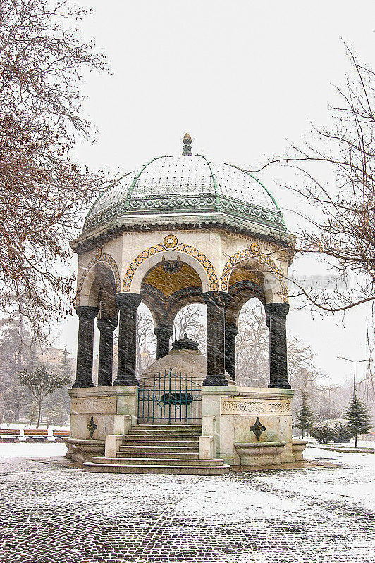 伊斯坦布尔冬季的德国喷泉