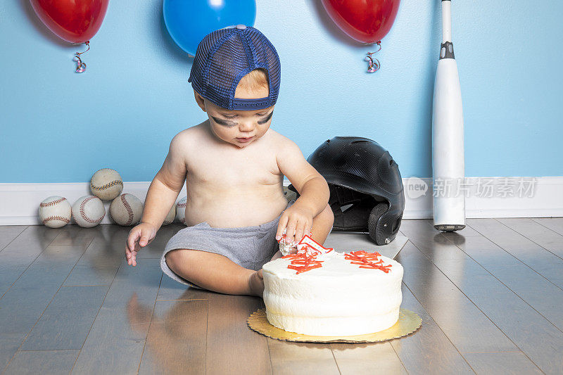 一岁生日蛋糕棒球主题