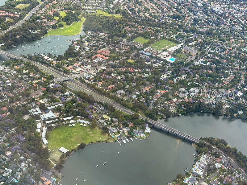 澳大利亚悉尼郊区的鸟瞰图