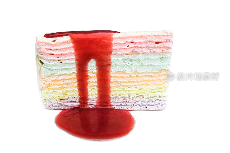 草莓酱彩虹蛋糕。