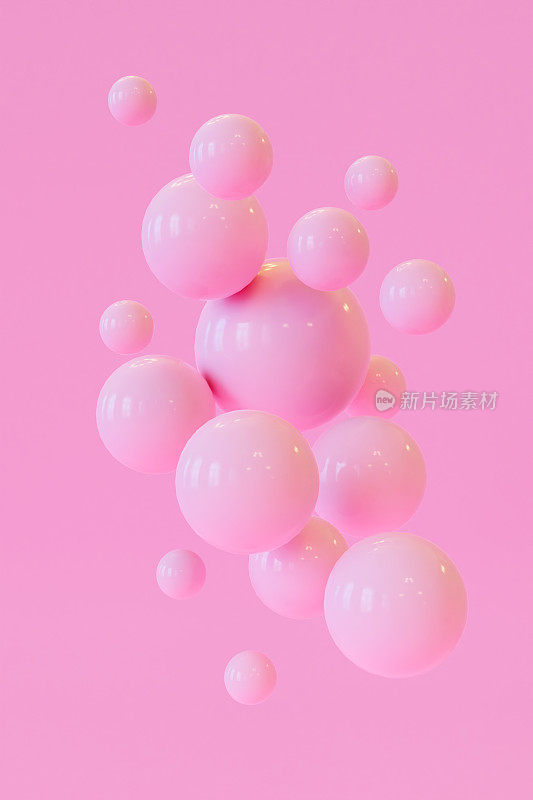 粉红色的弹珠融合形成独特的设计