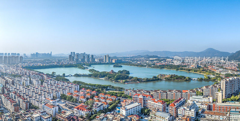 中国福建省泉州市历城区西街和开元寺旅游景点航拍图