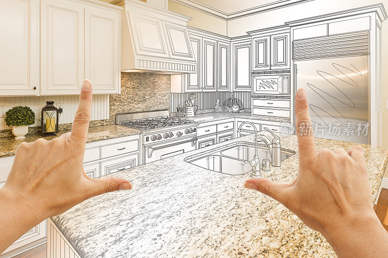 手框架渐变定制厨房设计图纸和照片组合